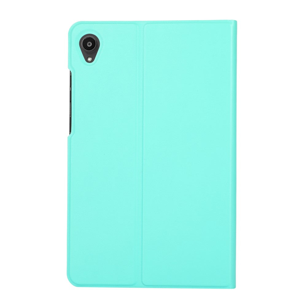 PU Leather Protector Full-Protection Case with Stand for Lenovo Tab M8 (2nd Gen) FHD - Cyan