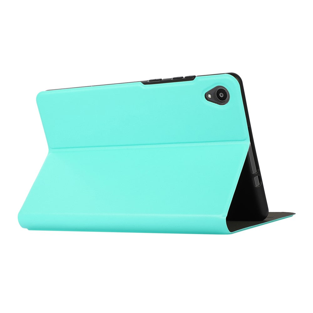 PU Leather Protector Full-Protection Case with Stand for Lenovo Tab M8 (2nd Gen) FHD - Cyan