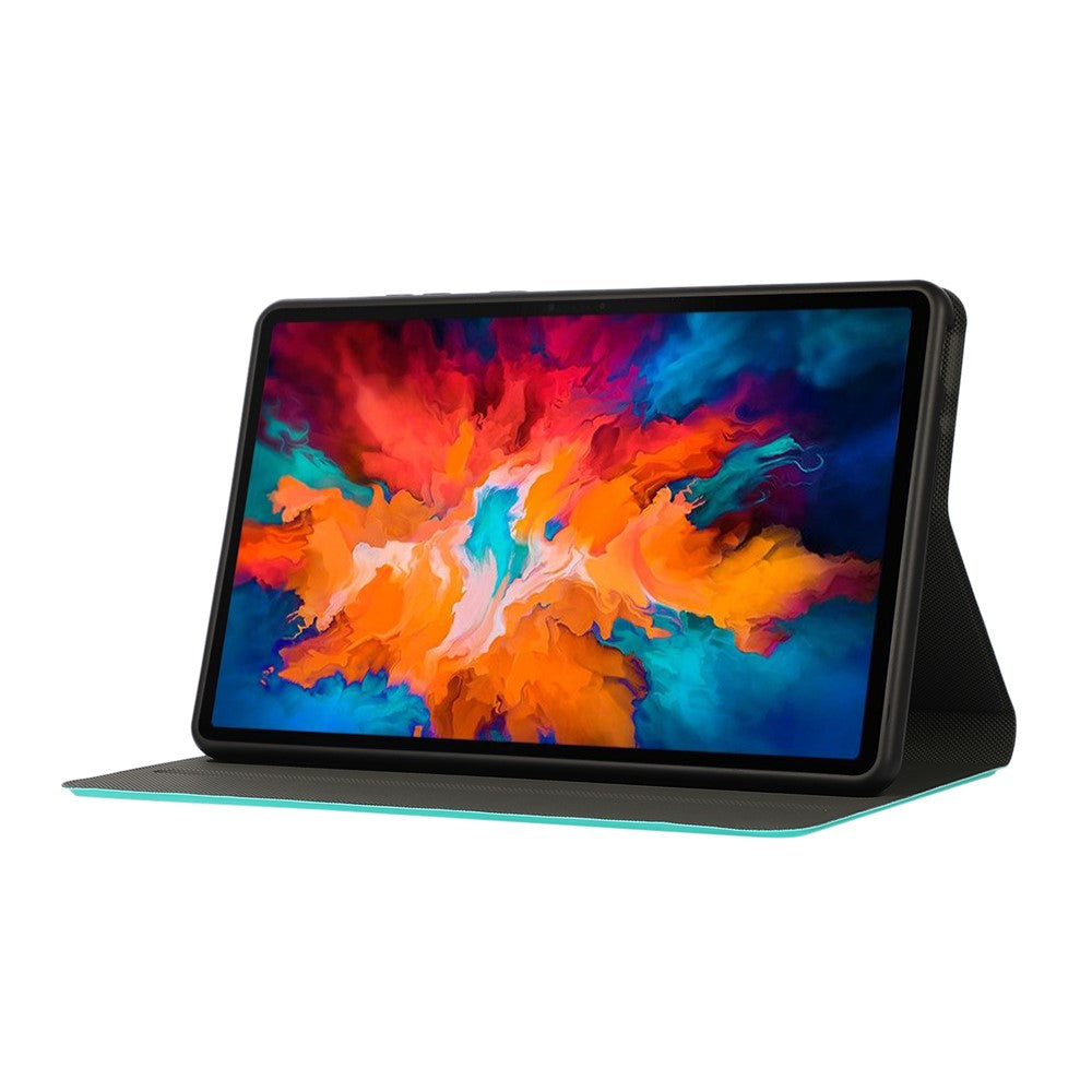PU Leather Protector Full-Protection Case with Stand for Lenovo Tab M8 (2nd Gen) FHD - Cyan