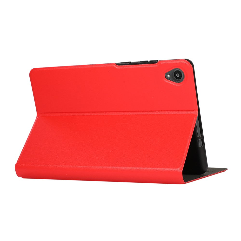 PU Leather Protector Full-Protection Case with Stand for Lenovo Tab M8 (2nd Gen) FHD - Red