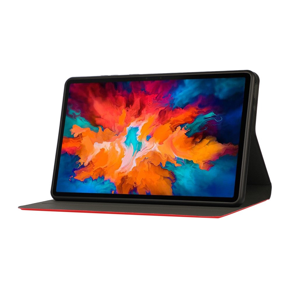 PU Leather Protector Full-Protection Case with Stand for Lenovo Tab M8 (2nd Gen) FHD - Red