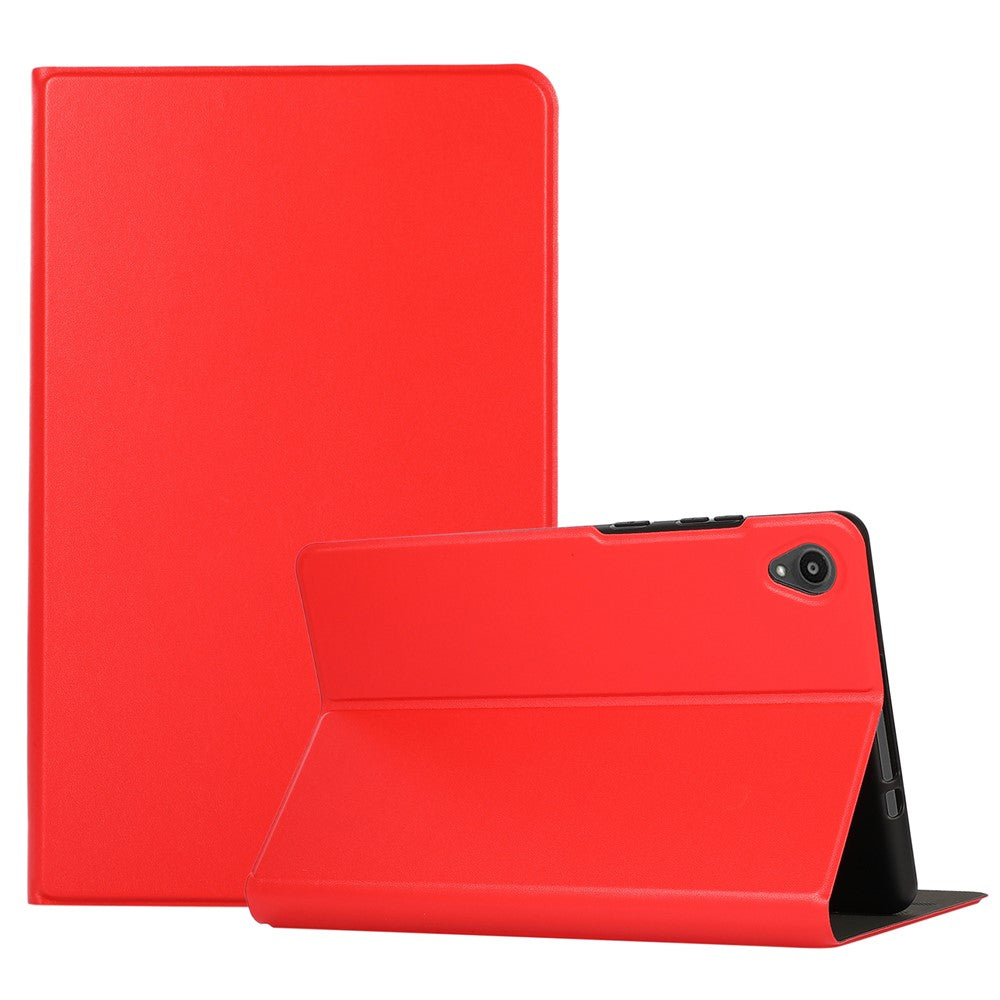 PU Leather Protector Full-Protection Case with Stand for Lenovo Tab M8 (2nd Gen) FHD - Red