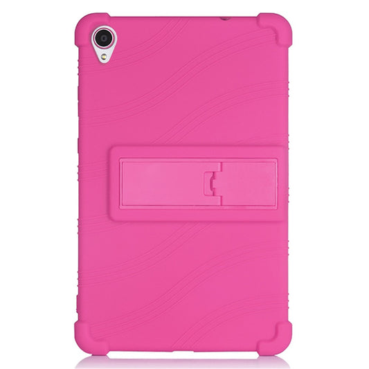 Slide-Out Kickstand Design Soft Silicone Tablet Cover Case for Lenovo Tab M8 8705/8505 - Rose
