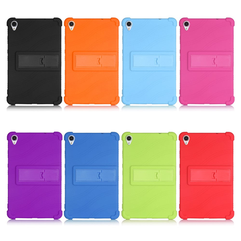 Slide-Out Kickstand Design Soft Silicone Tablet Cover Case for Lenovo Tab M8 8705/8505 - Rose