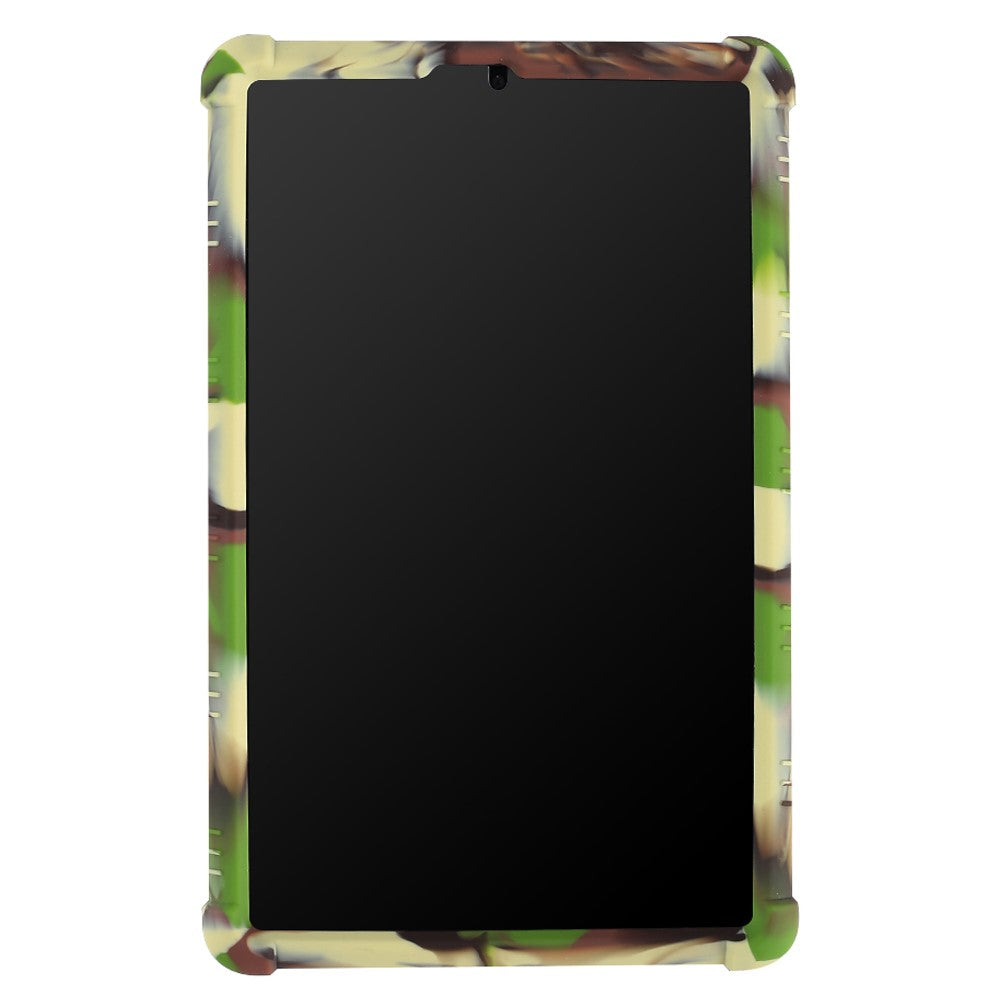 Slide-Out Kickstand Design Soft Silicone Tablet Cover Case for Lenovo Tab M8 8705/8505 - Green Camouflage