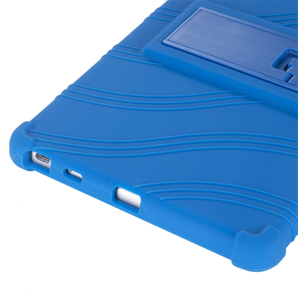 Slide-Out Kickstand Design Soft Silicone Tablet Cover Case for Lenovo Tab M8 8705/8505 - Green Camouflage