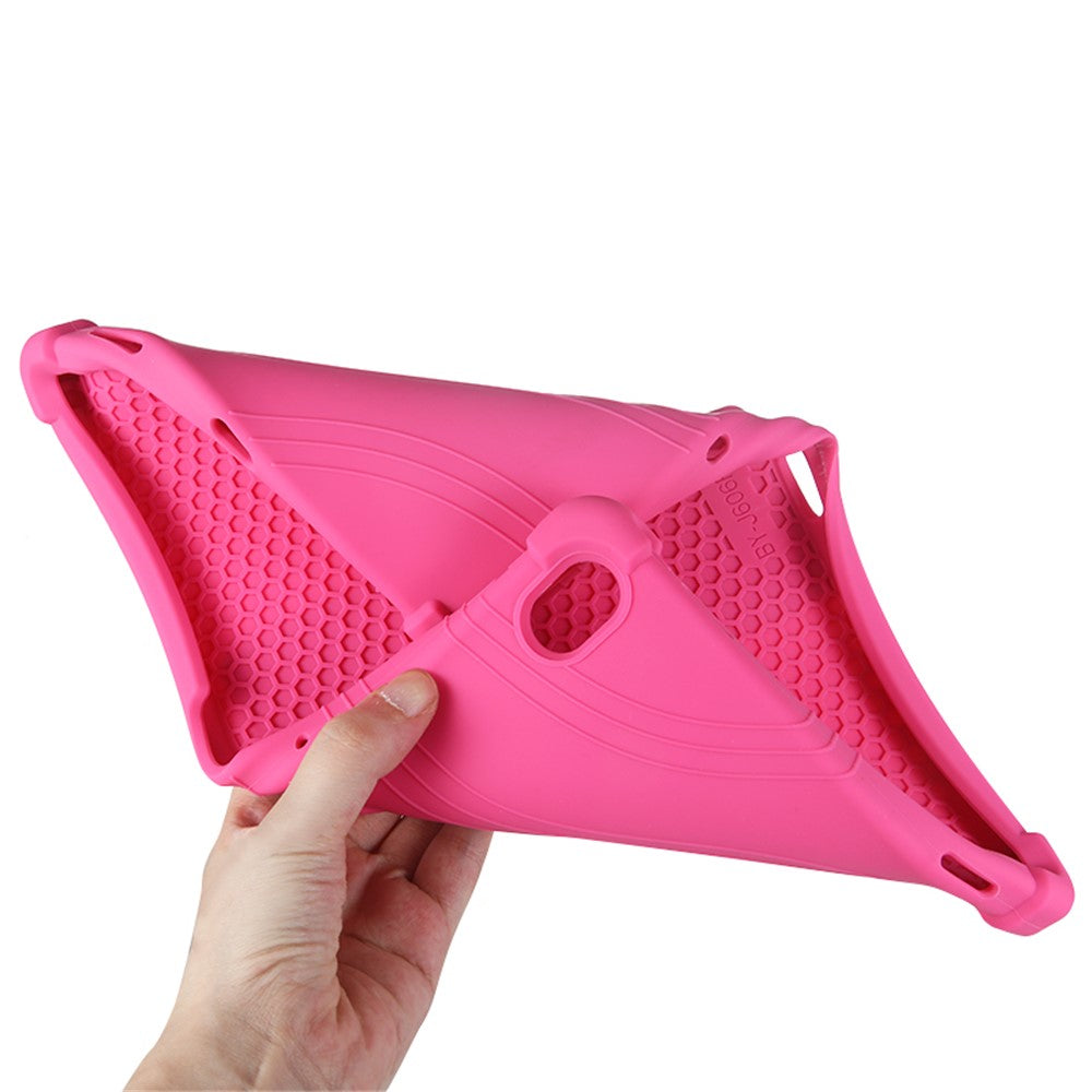 Slide-Out Kickstand Design Multi-Color Silicone Tablet Cover Case for Lenovo Tab P11 / P11 5G 11 inch TB-J606F / J606X - Rose