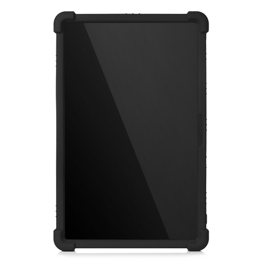 Slide-Out Kickstand Design Multi-Color Silicone Tablet Cover Case for Lenovo Tab P11 / P11 5G 11 inch TB-J606F / J606X - Black