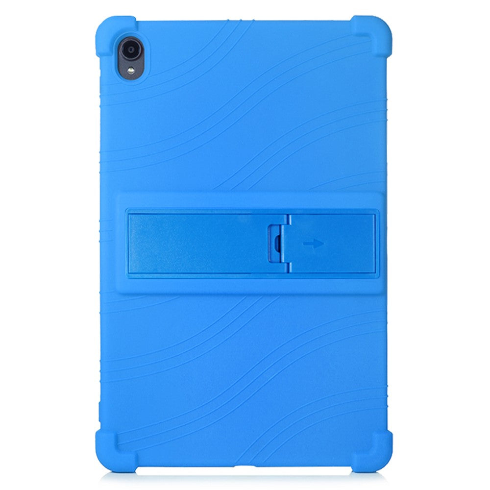 Slide-Out Kickstand Design Multi-Color Silicone Tablet Cover Case for Lenovo Tab P11 / P11 5G 11 inch TB-J606F / J606X - Blue