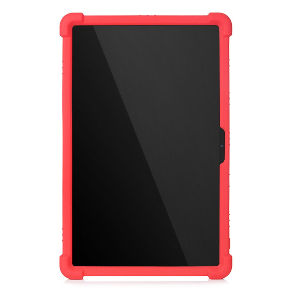 Slide-Out Kickstand Design Multi-Color Silicone Tablet Cover Case for Lenovo Tab P11 / P11 5G 11 inch TB-J606F / J606X - Red