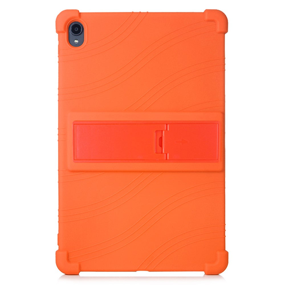 Slide-Out Kickstand Design Multi-Color Silicone Tablet Cover Case for Lenovo Tab P11 / P11 5G 11 inch TB-J606F / J606X - Orange