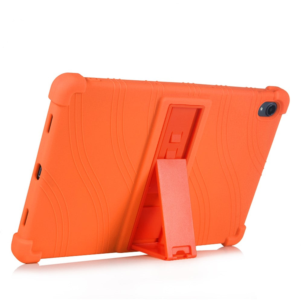 Slide-Out Kickstand Design Multi-Color Silicone Tablet Cover Case for Lenovo Tab P11 / P11 5G 11 inch TB-J606F / J606X - Orange
