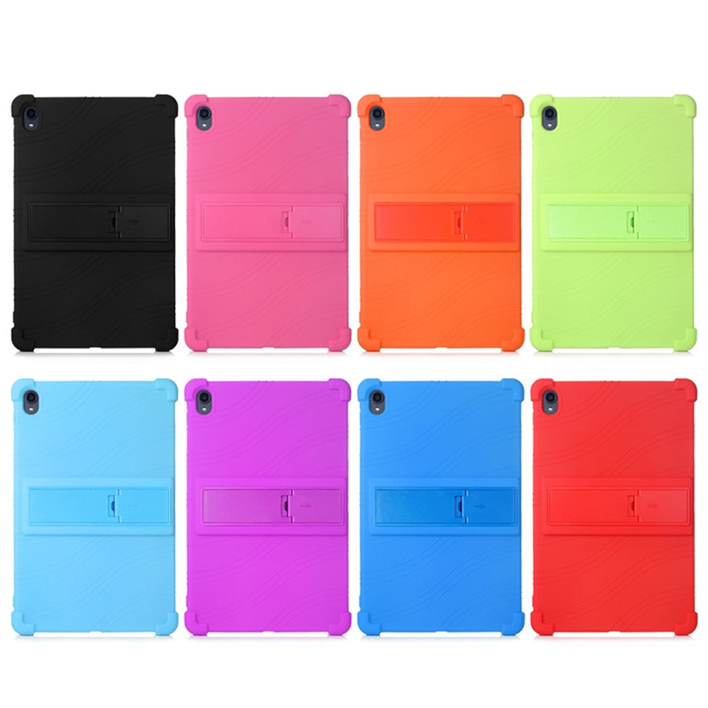 Slide-Out Kickstand Design Multi-Color Silicone Tablet Cover Case for Lenovo Tab P11 / P11 5G 11 inch TB-J606F / J606X - Purple