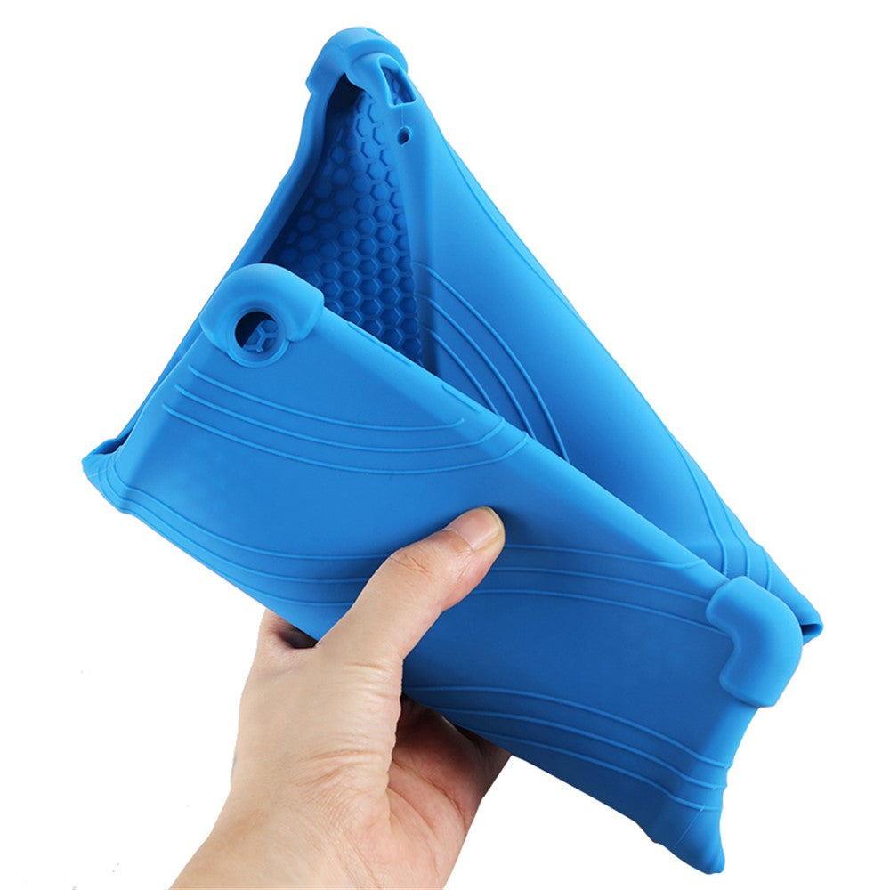 Silicone Tablet Cover Case with Slide-Out Kickstand Design for Lenovo M10 FHD REL X605FC - Rose