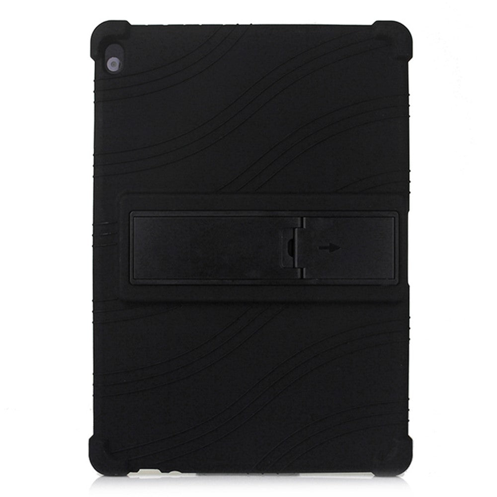 Slide-Out Kickstand Design Silicone Tablet Cover Case for Lenovo Tab M10 TB-X605F - Black