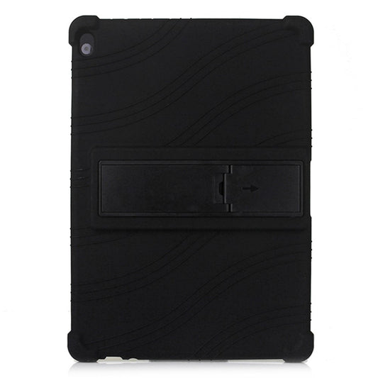 Slide-Out Kickstand Design Silicone Tablet Cover Case for Lenovo Tab M10 TB-X605F - Black