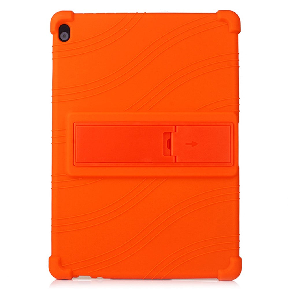 Slide-Out Kickstand Design Silicone Tablet Cover Case for Lenovo Tab M10 TB-X605F - Orange