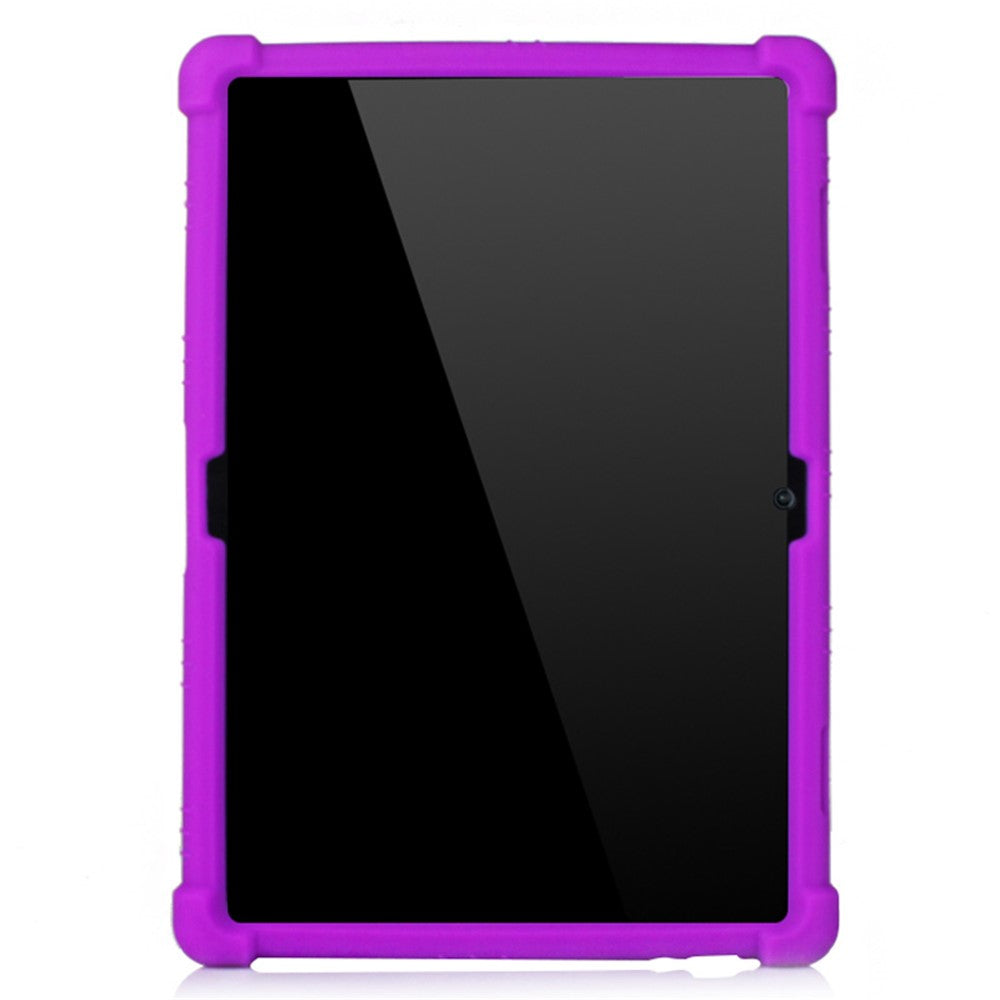 Slide-Out Kickstand Design Silicone Tablet Cover Case for Lenovo Tab M10 TB-X605F - Purple