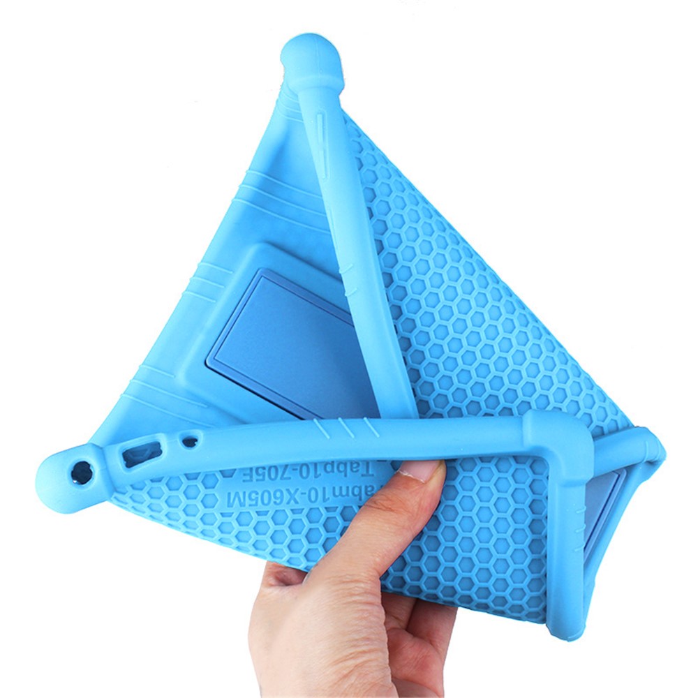 Slide-Out Kickstand Design Silicone Tablet Cover Case for Lenovo Tab M10 TB-X605F - Baby Blue