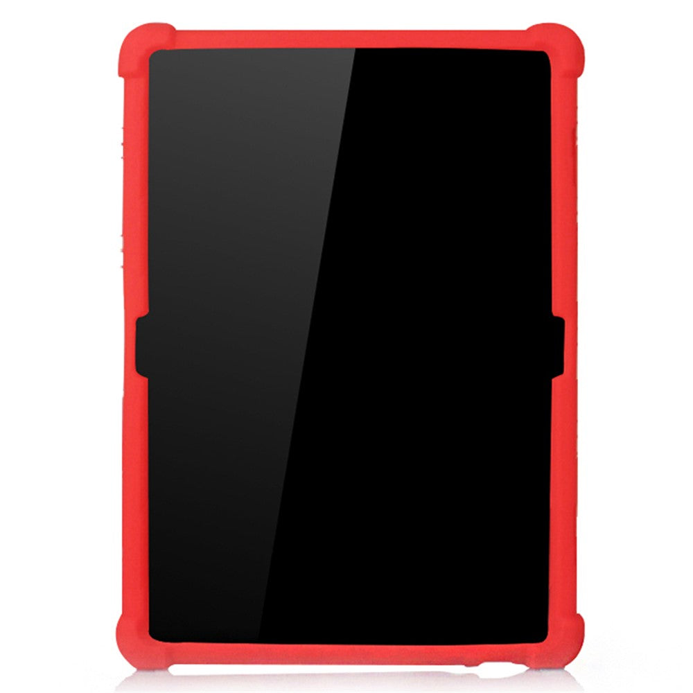 Slide-Out Kickstand Design Silicone Tablet Cover Case for Lenovo Tab M10 TB-X605F - Red