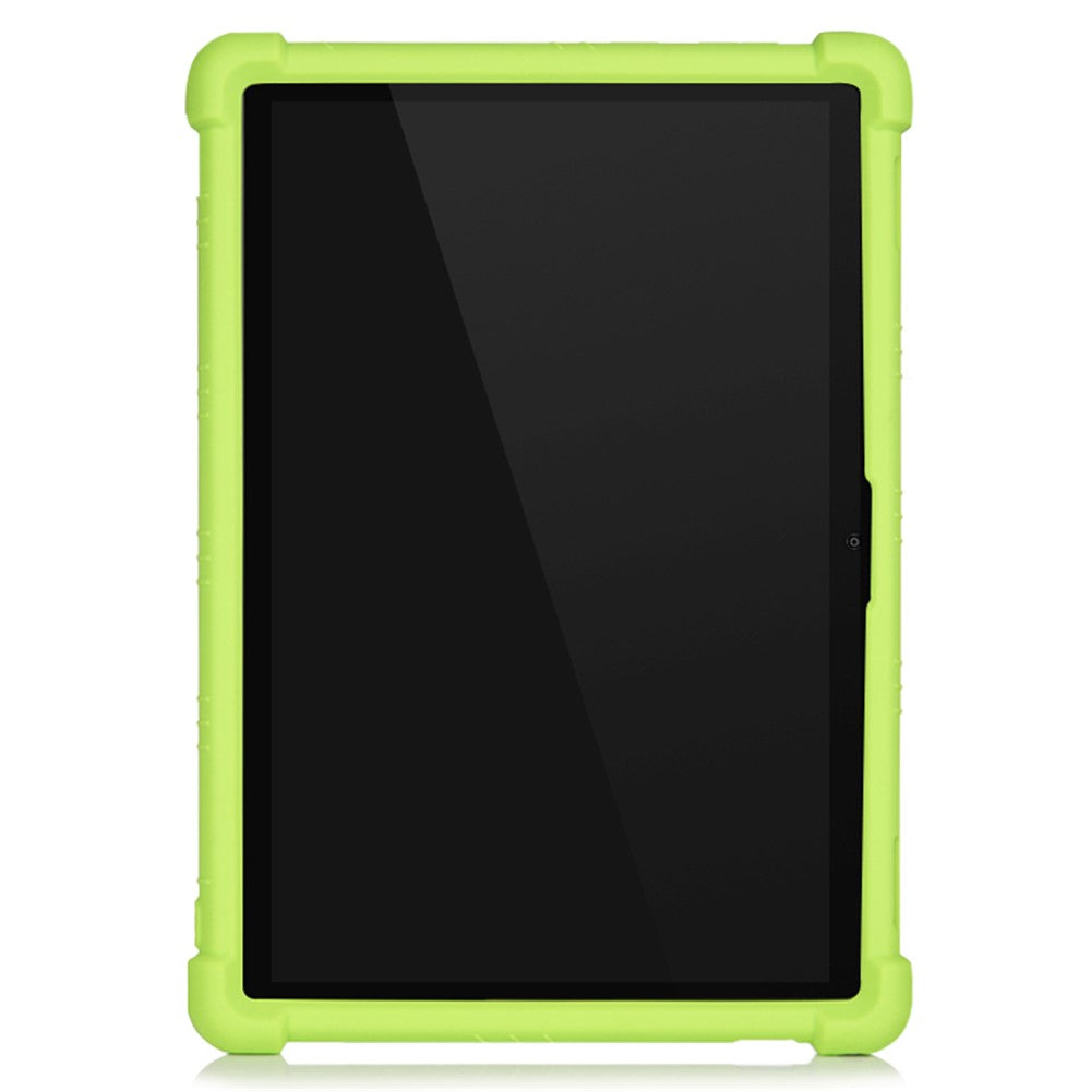 Slide-Out Kickstand Design Silicone Tablet Cover Case for Lenovo Tab M10 Plus X606 - Green
