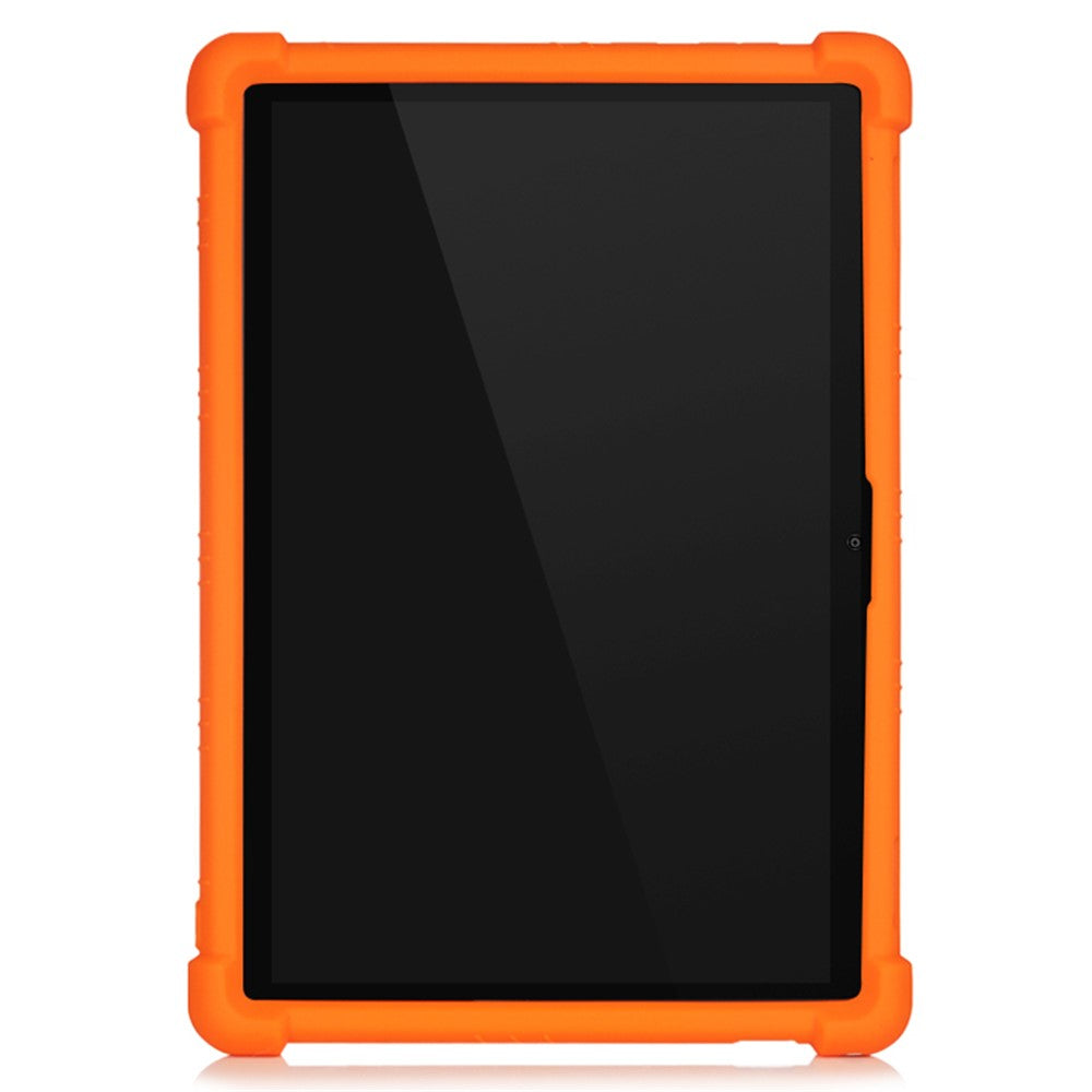 Slide-Out Kickstand Design Silicone Tablet Cover Case for Lenovo Tab M10 Plus X606 - Orange