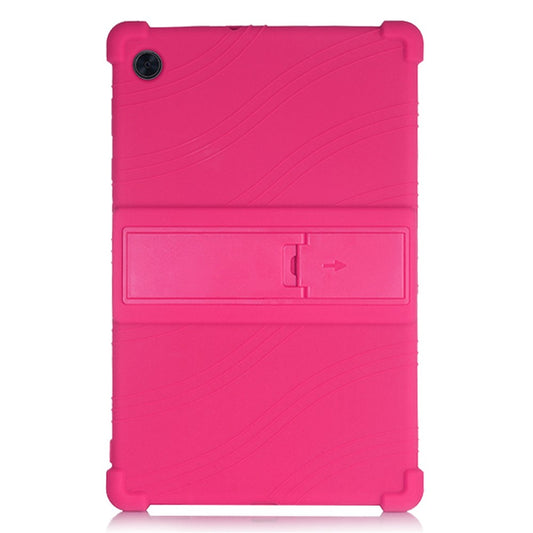 Soft Silicone Tablet Cover Case with Slide-Out Kickstand Design for Lenovo Tab M10 HD Gen 2 TB-X306 - Rose