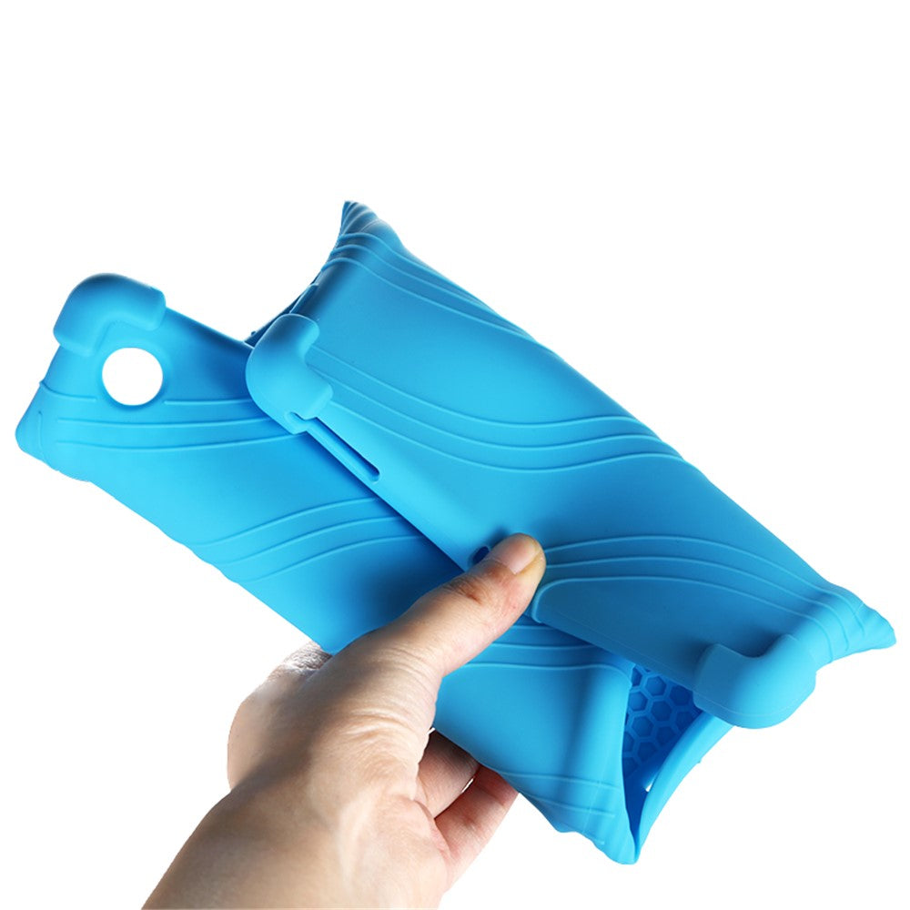 Soft Silicone Tablet Cover Case with Slide-Out Kickstand Design for Lenovo Tab M10 HD Gen 2 TB-X306 - Blue