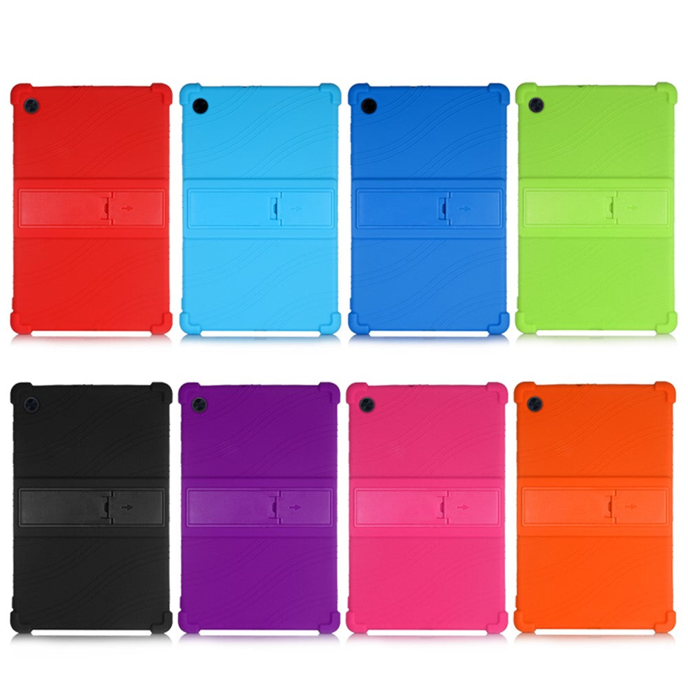 Soft Silicone Tablet Cover Case with Slide-Out Kickstand Design for Lenovo Tab M10 HD Gen 2 TB-X306 - Blue