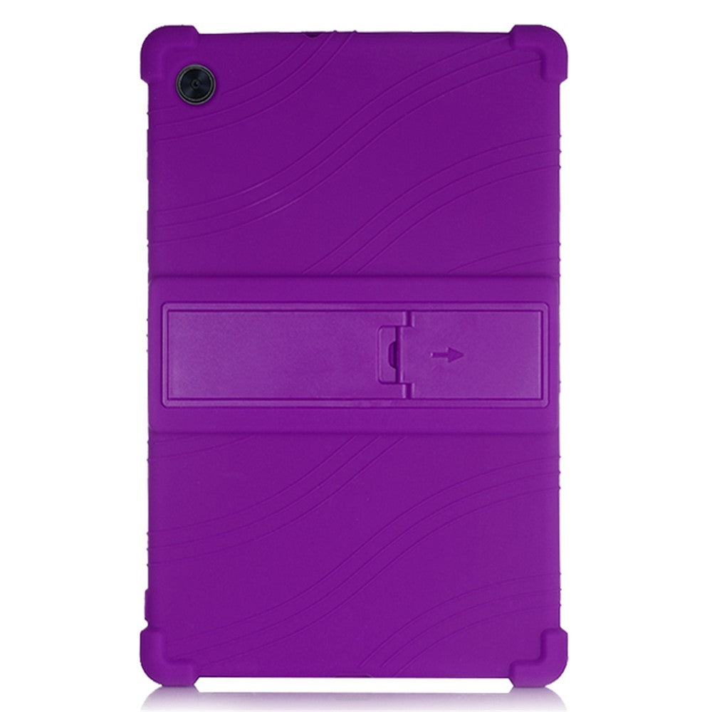Soft Silicone Tablet Cover Case with Slide-Out Kickstand Design for Lenovo Tab M10 HD Gen 2 TB-X306 - Purple
