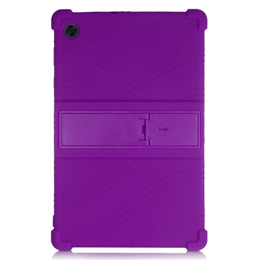 Soft Silicone Tablet Cover Case with Slide-Out Kickstand Design for Lenovo Tab M10 HD Gen 2 TB-X306 - Purple