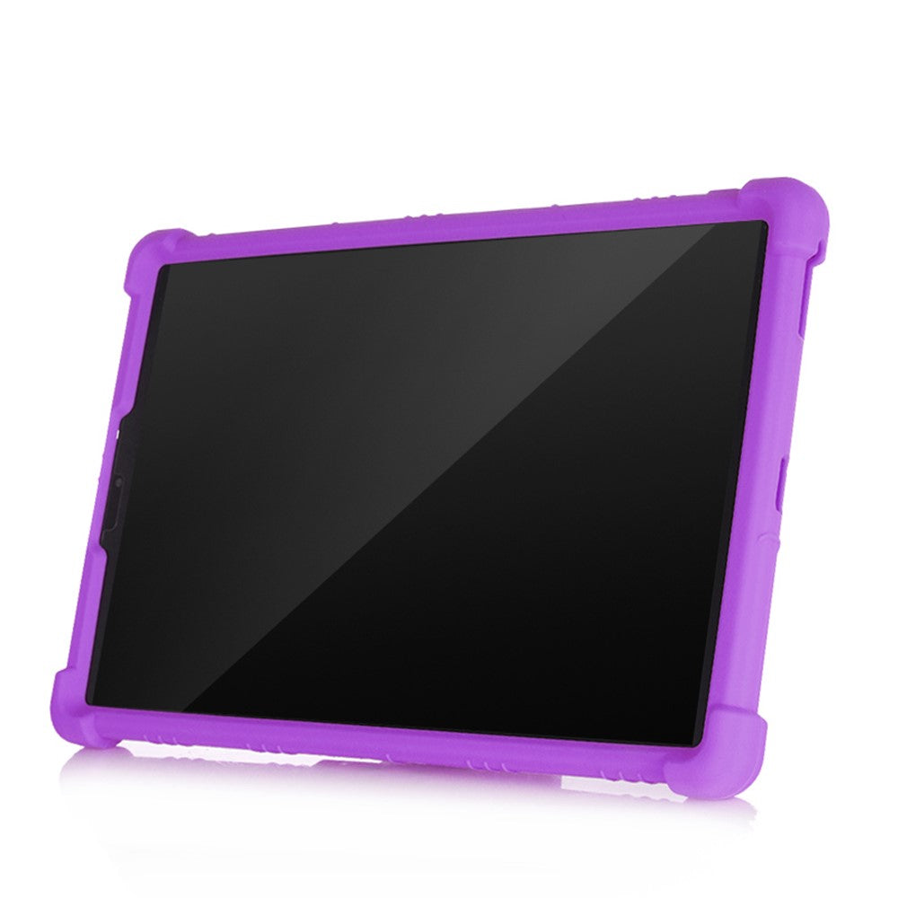 Soft Silicone Tablet Cover Case with Slide-Out Kickstand Design for Lenovo Tab M10 HD Gen 2 TB-X306 - Purple