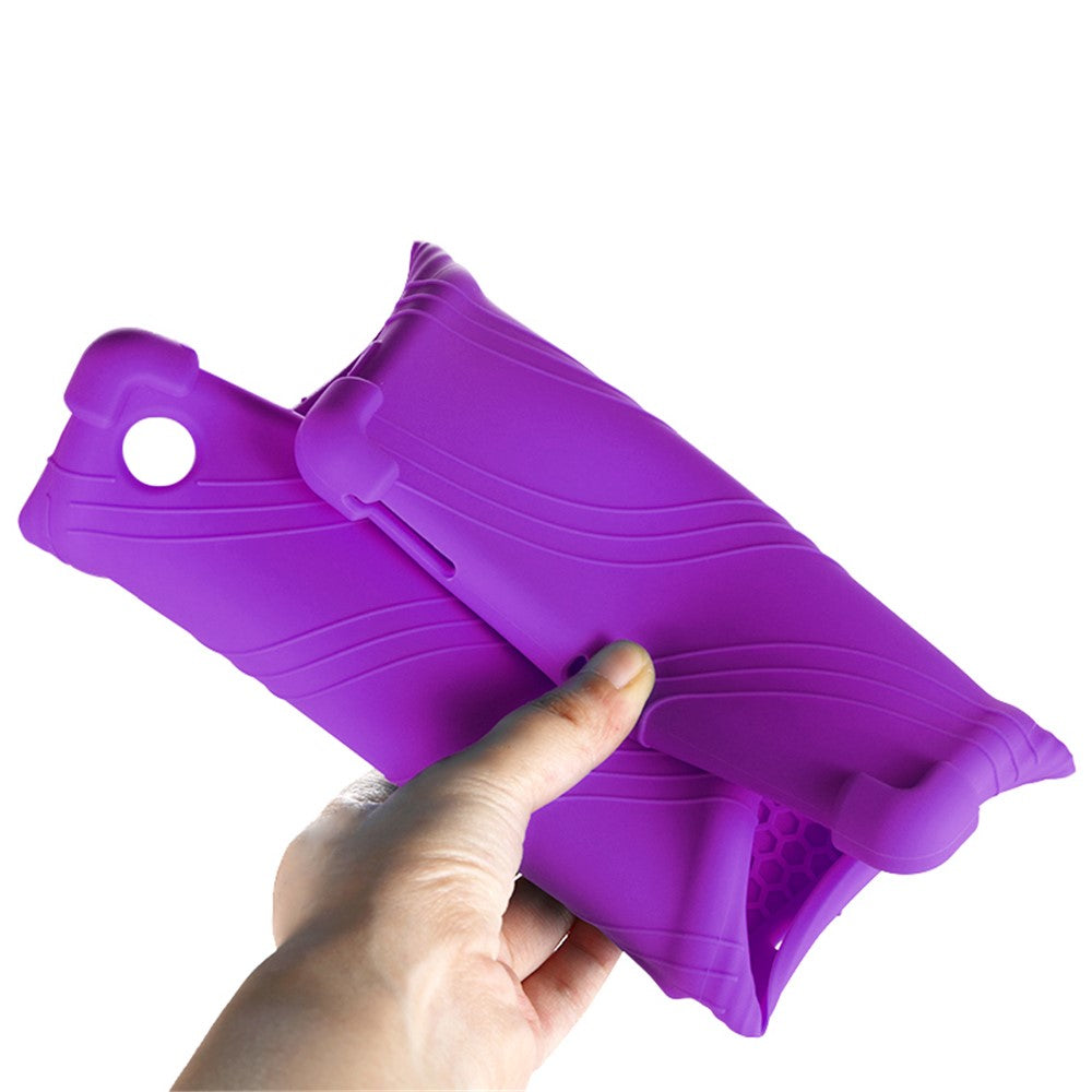 Soft Silicone Tablet Cover Case with Slide-Out Kickstand Design for Lenovo Tab M10 HD Gen 2 TB-X306 - Purple