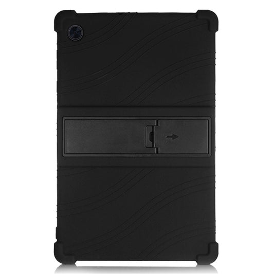 Soft Silicone Tablet Cover Case with Slide-Out Kickstand Design for Lenovo Tab M10 HD Gen 2 TB-X306 - Black