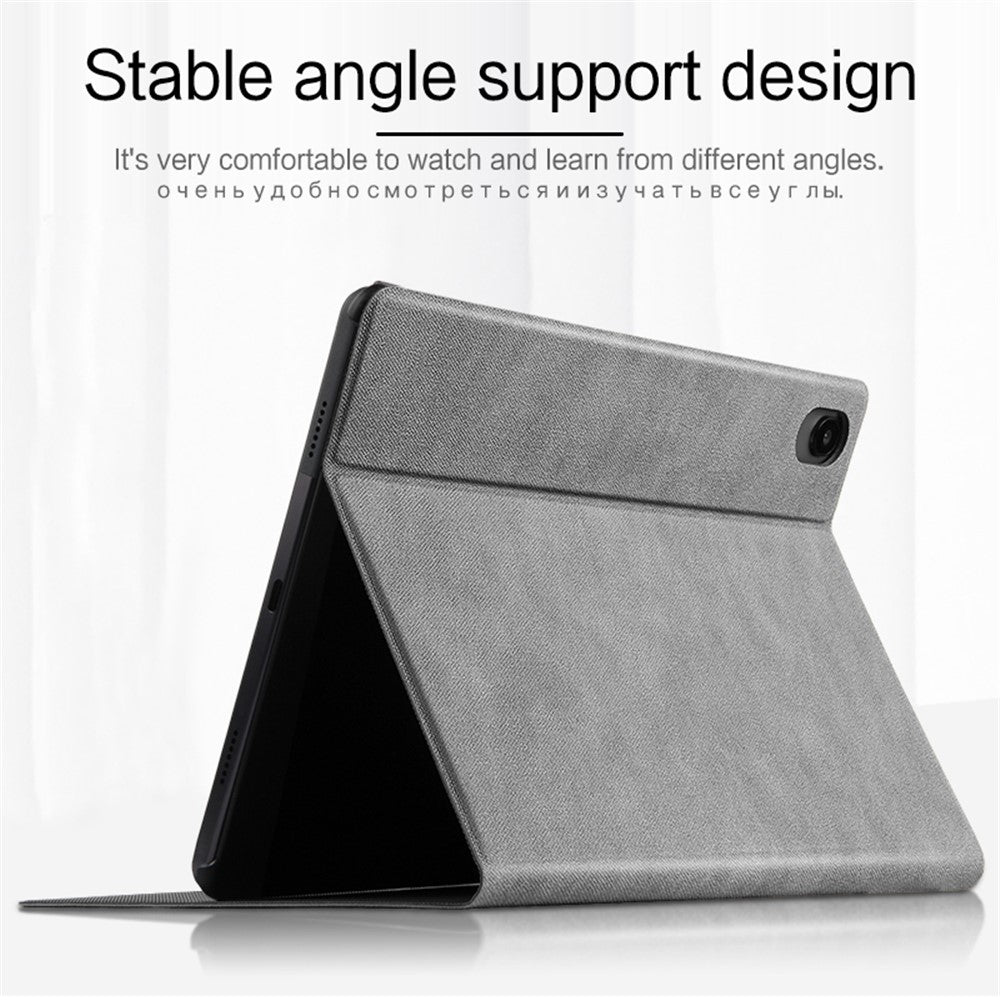 For Lenovo Tab P11 TB-J606F / Tab P11 5G Tablet Protective Case PU Leather + PC Imprint Deer Pattern Stand Cover - Grey