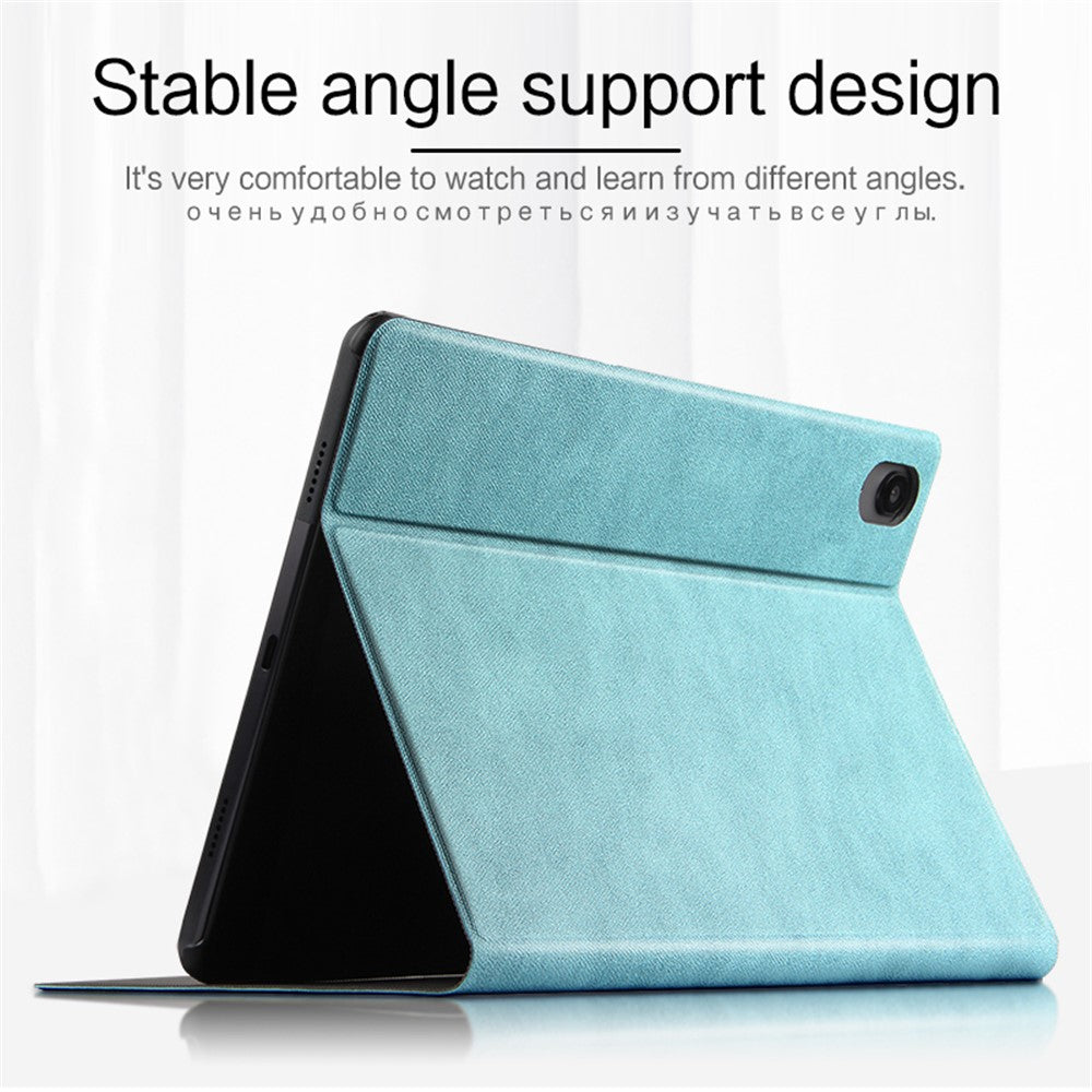 For Lenovo Tab P11 TB-J606F / Tab P11 5G Tablet Protective Case PU Leather + PC Imprint Deer Pattern Stand Cover - Blue