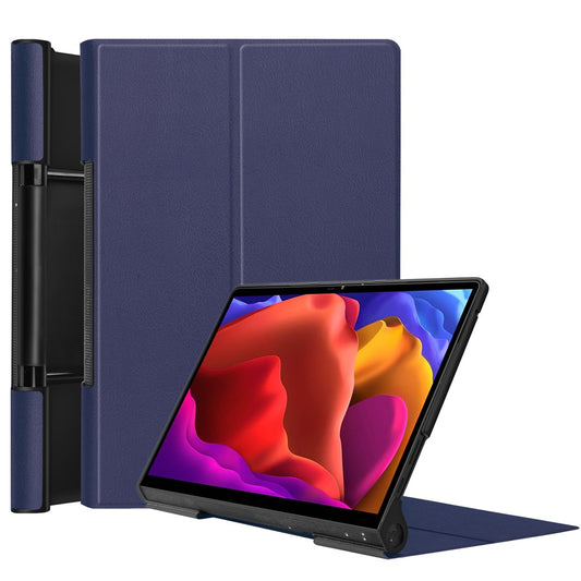 Plain PU Leather Case with Kickstand for Lenovo Yoga Pad Pro 13-inch/Yoga Tab 13 - Blue
