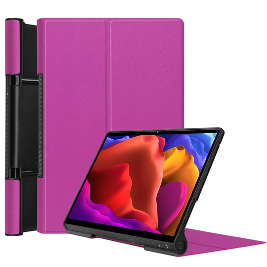 Plain PU Leather Case with Kickstand for Lenovo Yoga Pad Pro 13-inch/Yoga Tab 13 - Purple