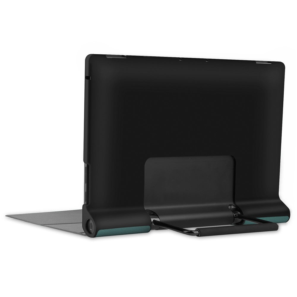 Plain PU Leather Case with Kickstand for Lenovo Yoga Pad Pro 13-inch/Yoga Tab 13 - Dark Green