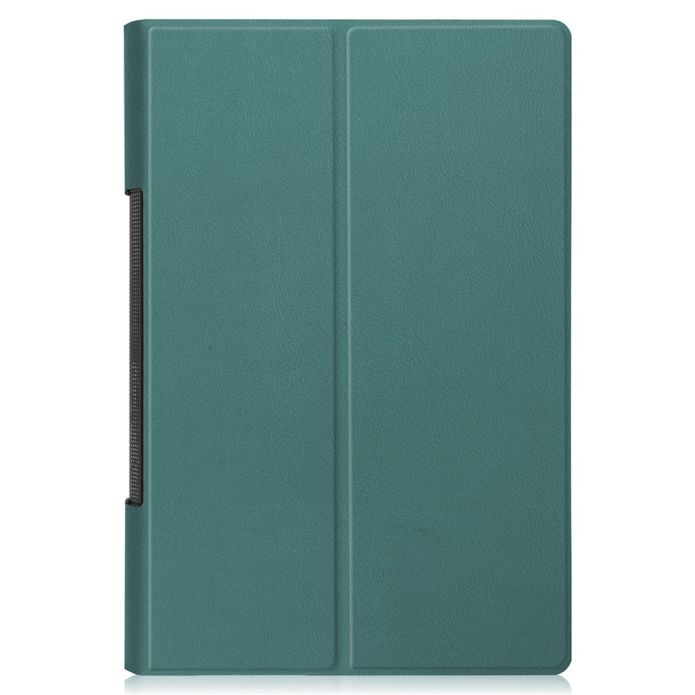Plain PU Leather Case with Kickstand for Lenovo Yoga Pad Pro 13-inch/Yoga Tab 13 - Dark Green