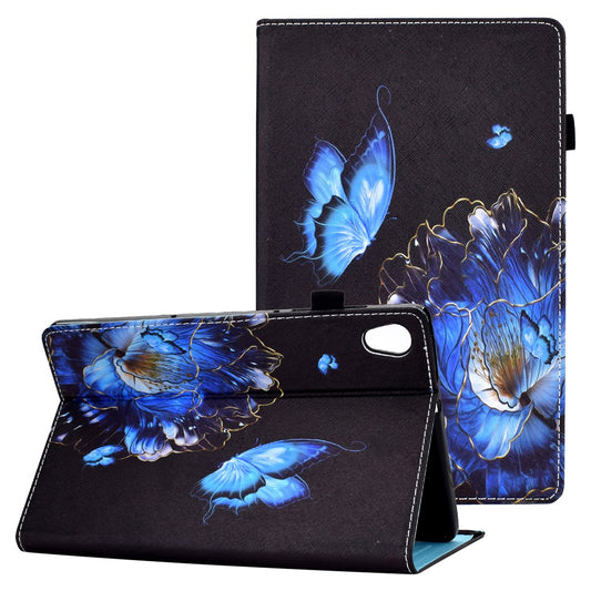 Pattern Printing Stand Cover Card Slots Protective Case with Elastic Band for Lenovo Tab M10 HD Gen 2 - Butterfly and Flower