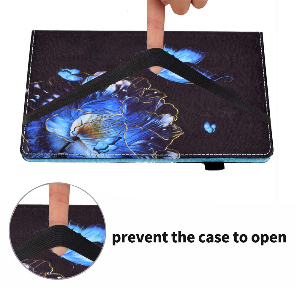 Pattern Printing Stand Cover Card Slots Protective Case with Elastic Band for Lenovo Tab M10 HD Gen 2 - Butterfly and Flower