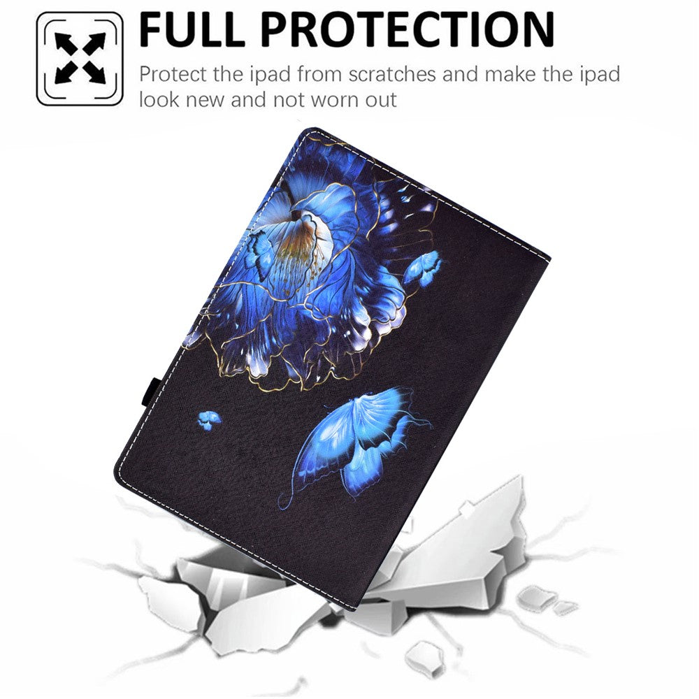 Pattern Printing Stand Cover Card Slots Protective Case with Elastic Band for Lenovo Tab M10 HD Gen 2 - Butterfly and Flower