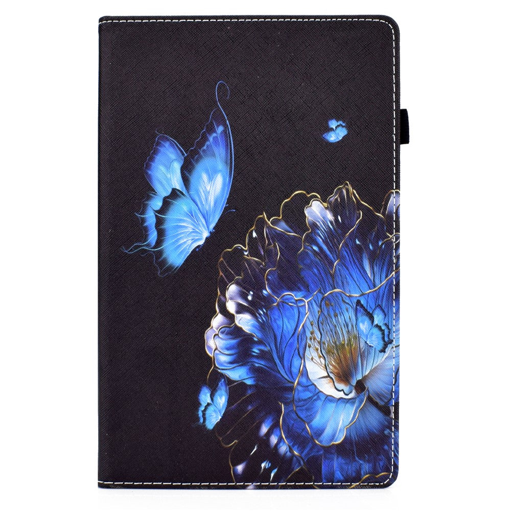 Pattern Printing Stand Cover Card Slots Protective Case with Elastic Band for Lenovo Tab M10 HD Gen 2 - Butterfly and Flower