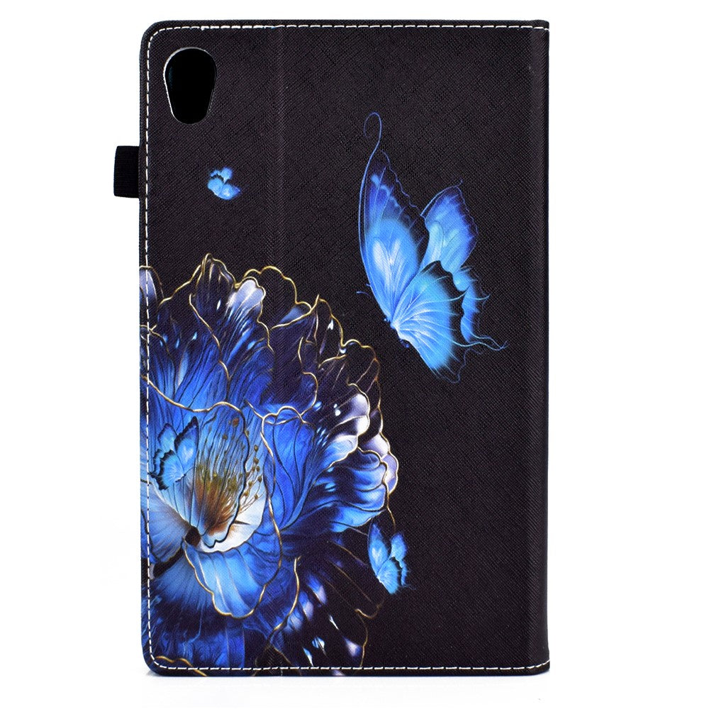 Pattern Printing Stand Cover Card Slots Protective Case with Elastic Band for Lenovo Tab M10 HD Gen 2 - Butterfly and Flower