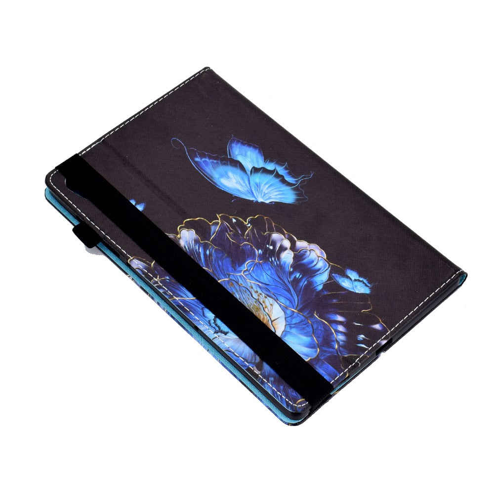 Pattern Printing Stand Cover Card Slots Protective Case with Elastic Band for Lenovo Tab M10 HD Gen 2 - Butterfly and Flower