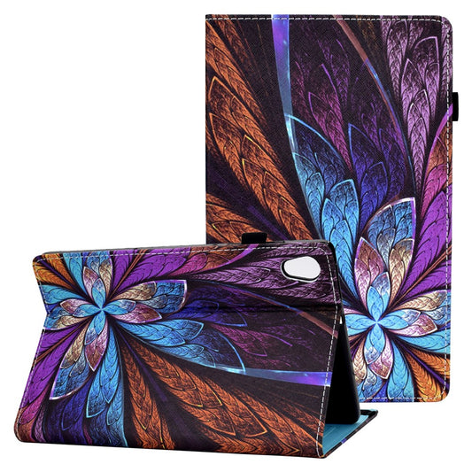 Pattern Printing Stand Cover Card Slots Protective Case with Elastic Band for Lenovo Tab M10 HD Gen 2 - Colorful Flower