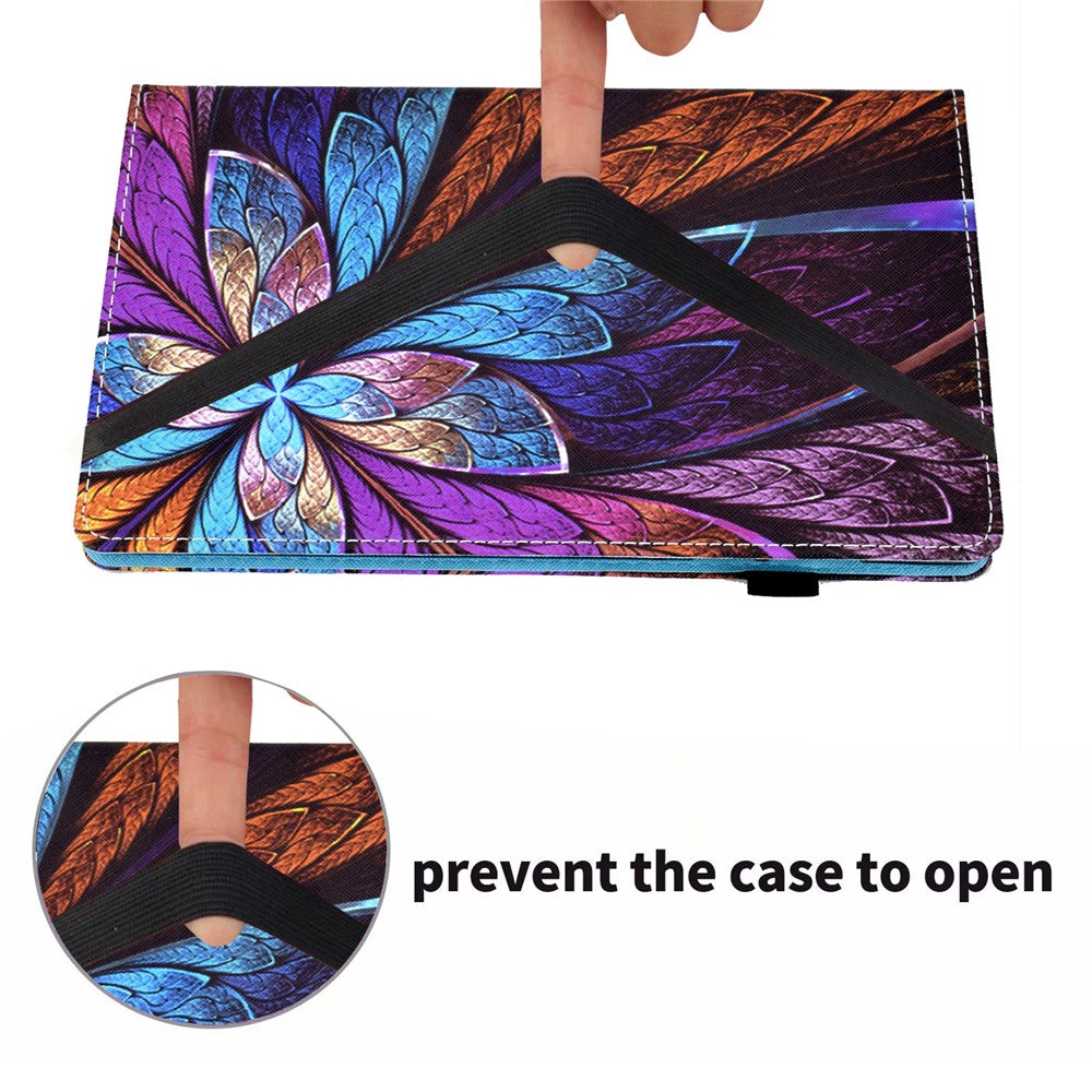 Pattern Printing Stand Cover Card Slots Protective Case with Elastic Band for Lenovo Tab M10 HD Gen 2 - Colorful Flower