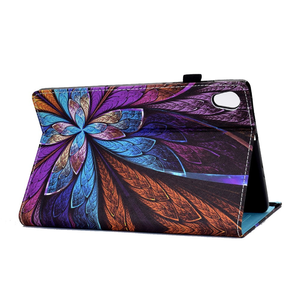 Pattern Printing Stand Cover Card Slots Protective Case with Elastic Band for Lenovo Tab M10 HD Gen 2 - Colorful Flower
