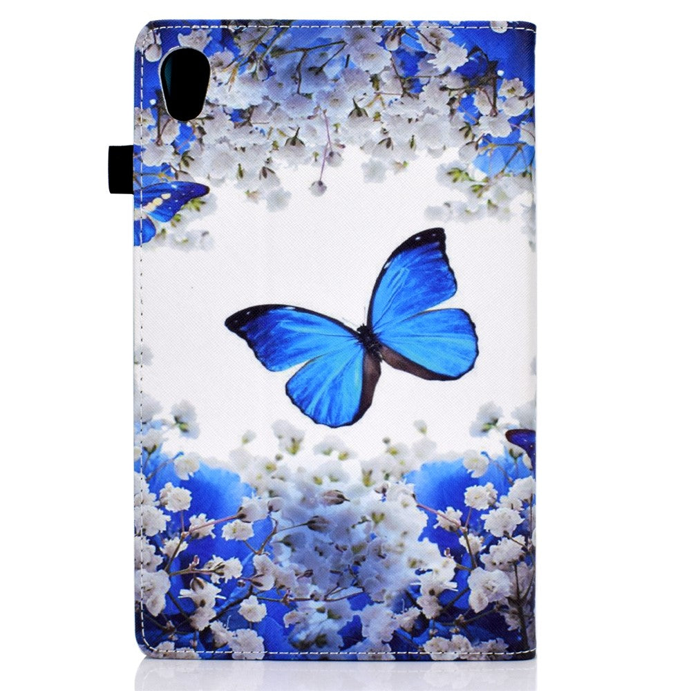 Pattern Printing Stand Cover Card Slots Protective Case with Elastic Band for Lenovo Tab M10 HD Gen 2 - Blue Butterfly